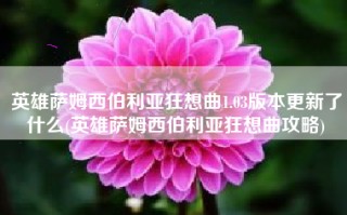 英雄萨姆西伯利亚狂想曲1.03版本更新了什么(英雄萨姆西伯利亚狂想曲攻略)