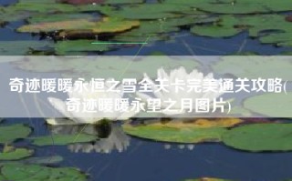 奇迹暖暖永恒之雪全关卡完美通关攻略(奇迹暖暖永望之月图片)