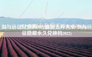 剑与远征兑换码2022最新五月大全(剑与远征隐藏永久兑换码2022)