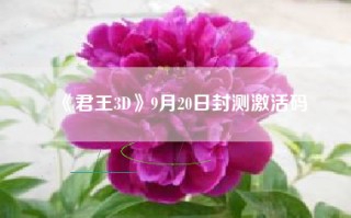 《君王3D》9月20日封测激活码