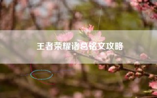 王者荣耀诸葛铭文攻略