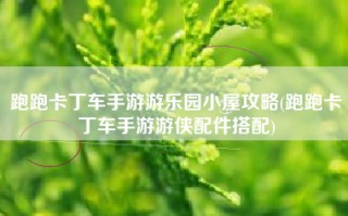 跑跑卡丁车手游游乐园小屋攻略(跑跑卡丁车手游游侠配件搭配)