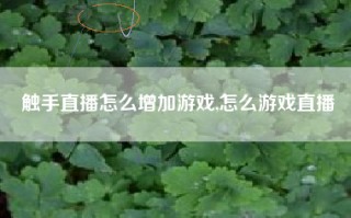 触手直播怎么增加游戏,怎么游戏直播