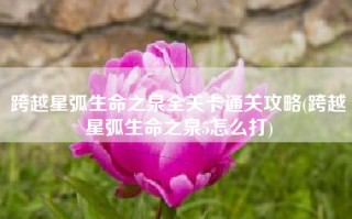 跨越星弧生命之泉全关卡通关攻略(跨越星弧生命之泉5怎么打)