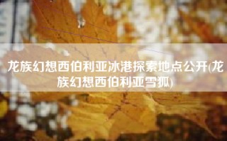 龙族幻想西伯利亚冰港探索地点公开(龙族幻想西伯利亚雪狐)