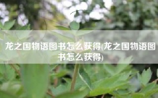 龙之国物语图书怎么获得(龙之国物语图书怎么获得)