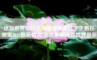 迷你世界如何不用绑定就能打字企鹅在哪里2022最新情况(怎么更新迷你世界最新版)
