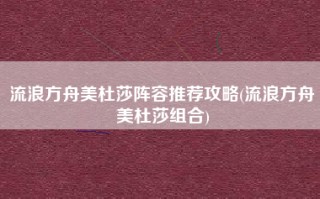 流浪方舟美杜莎阵容推荐攻略(流浪方舟美杜莎组合)