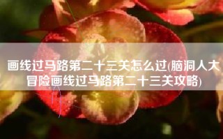 画线过马路第二十三关怎么过(脑洞人大冒险画线过马路第二十三关攻略)