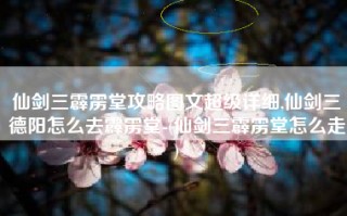 仙剑三霹雳堂攻略图文超级详细,仙剑三德阳怎么去霹雳堂-(仙剑三霹雳堂怎么走)
