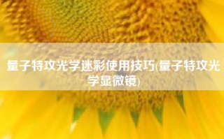 量子特攻光学迷彩使用技巧(量子特攻光学显微镜)