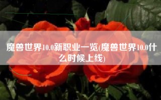 魔兽世界10.0新职业一览(魔兽世界10.0什么时候上线)