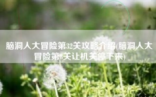 脑洞人大冒险第32关攻略介绍(脑洞人大冒险第8关让机关停下来)