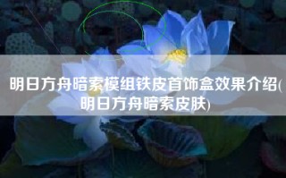 明日方舟暗索模组铁皮首饰盒效果介绍(明日方舟暗索皮肤)