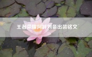 王者荣耀阿辞刘备出装铭文