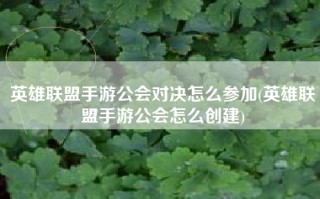 英雄联盟手游公会对决怎么参加(英雄联盟手游公会怎么创建)
