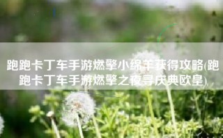 跑跑卡丁车手游燃擎小绵羊获得攻略(跑跑卡丁车手游燃擎之夜寻庆典欧皇)