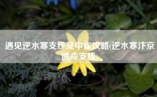 遇见逆水寒支线笼中雀攻略(逆水寒汴京追命支线)