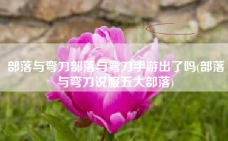 部落与弯刀部落与弯刀手游出了吗(部落与弯刀说服五大部落)
