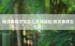 精灵食肆灵宝怎么选择搭配(精灵食肆怎么玩)