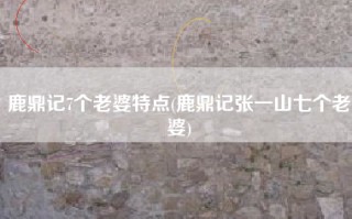 鹿鼎记7个老婆特点(鹿鼎记张一山七个老婆)