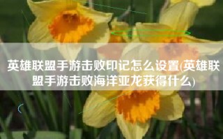 英雄联盟手游击败印记怎么设置(英雄联盟手游击败海洋亚龙获得什么)