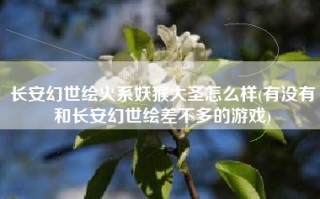 长安幻世绘火系妖猴大圣怎么样(有没有和长安幻世绘差不多的游戏)