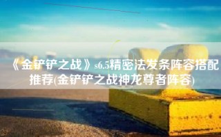 《金铲铲之战》s6.5精密法发条阵容搭配推荐(金铲铲之战神龙尊者阵容)