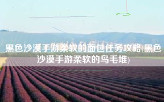 黑色沙漠手游柔软的面包任务攻略(黑色沙漠手游柔软的鸟毛堆)