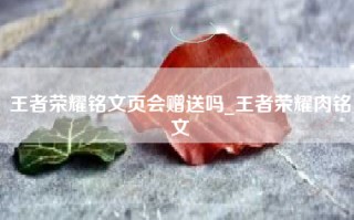 王者荣耀铭文页会赠送吗_王者荣耀肉铭文