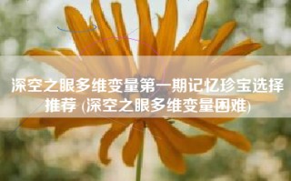 深空之眼多维变量第一期记忆珍宝选择推荐 (深空之眼多维变量困难)