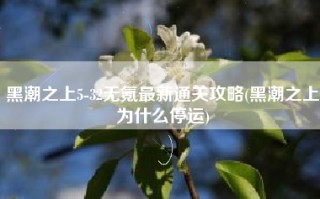 黑潮之上5-32无氪最新通关攻略(黑潮之上为什么停运)
