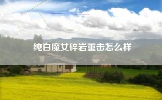 纯白魔女碎岩重击怎么样