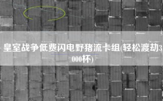 皇室战争低费闪电野猪流卡组(轻松渡劫3000杯)