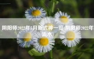 阴阳师2022年5月新式神一览(阴阳师2022年流水)