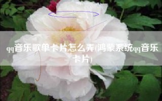 qq音乐歌单卡片怎么弄(鸿蒙系统qq音乐卡片)