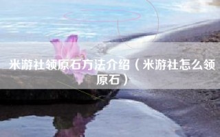 米游社领原石方法介绍（米游社怎么领原石）