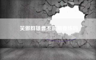 笑傲群雄曹丕前期要练吗