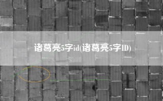 诸葛亮5字id(诸葛亮5字ID)