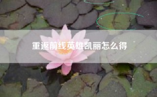重返前线英雄凯丽怎么得
