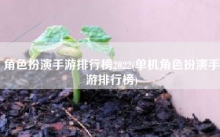 角色扮演手游排行榜2022(单机角色扮演手游排行榜)