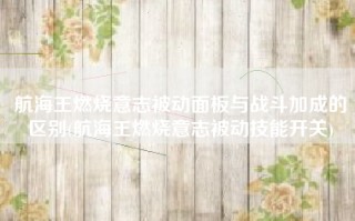 航海王燃烧意志被动面板与战斗加成的区别(航海王燃烧意志被动技能开关)