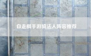 自走棋手游骑法人阵容推荐