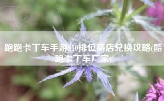 跑跑卡丁车手游S10排位商店兑换攻略(酷跑卡丁车厂家)