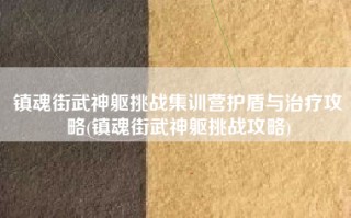 镇魂街武神躯挑战集训营护盾与治疗攻略(镇魂街武神躯挑战攻略)