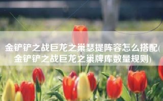金铲铲之战巨龙之巢瑟提阵容怎么搭配(金铲铲之战巨龙之巢牌库数量规则)