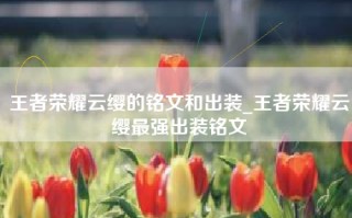 王者荣耀云缨的铭文和出装_王者荣耀云缨最强出装铭文