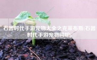 石器时代手游宠物大全之克莱布斯(石器时代手游宠物回炉)