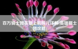 百万骑士团英雄上官婉儿详解(英雄棋士团攻略)