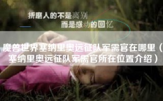 魔兽世界塞纳里奥远征队军需官在哪里（塞纳里奥远征队军需官所在位置介绍）